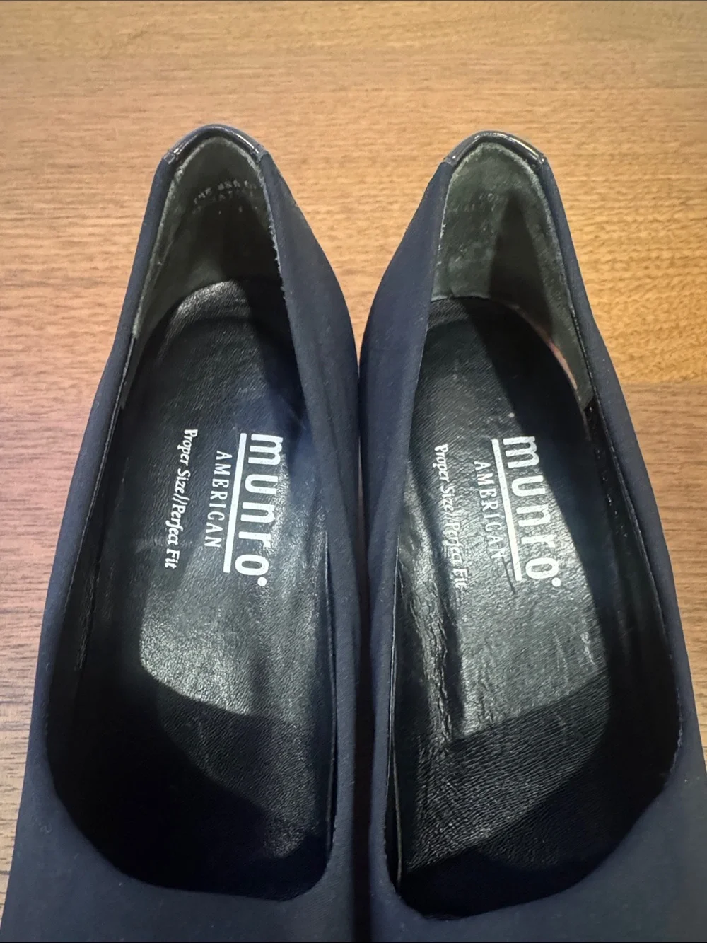 Munro Black Low Block Heel Slip-Ons